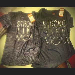 PAIR of NWT Cat & Jack “Strong Like Mom” T-shirts